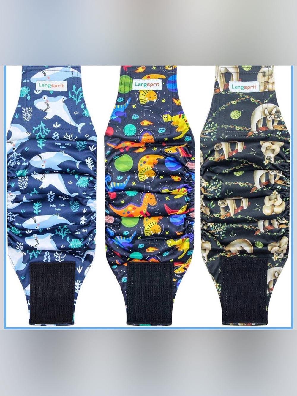 Langsprit Male Dog Wraps, Set of Three, Size S, NWOT.